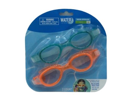 Youth Swim Goggles.  Ages 8+. Pack of 2 assorted colors. Cheap