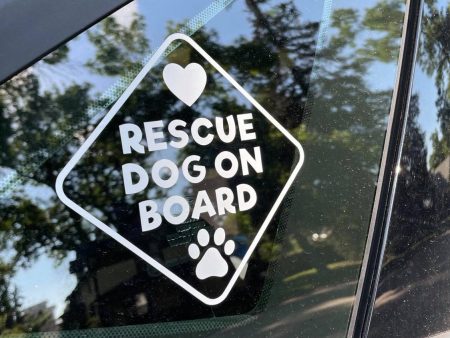 Window Decal - Rescue Dog on Board Online Sale