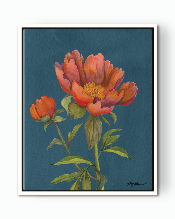 Red Peony Fine Art Canvas For Discount