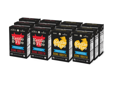 12-Pack: Beef & Chicken Reduced Sodium Bone Broth Bundle Online