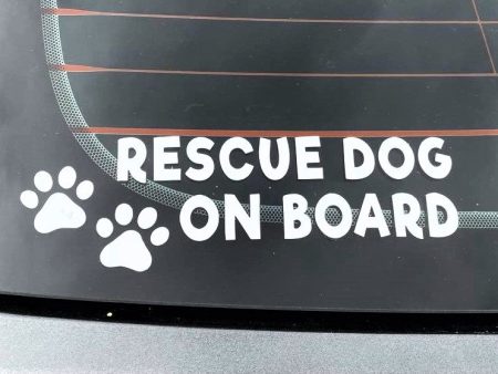 Window Decal - Rescue Dog on Board 2 on Sale