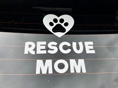 Window Decal - Rescue Mom Heart Sale