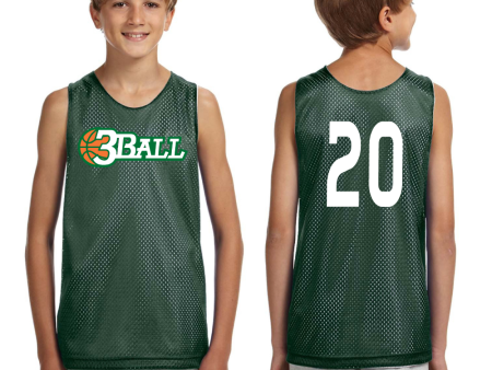 3Ball Green White Reversible Practice Jersey w  custom numbers - On Demand Item...takes a few days For Cheap